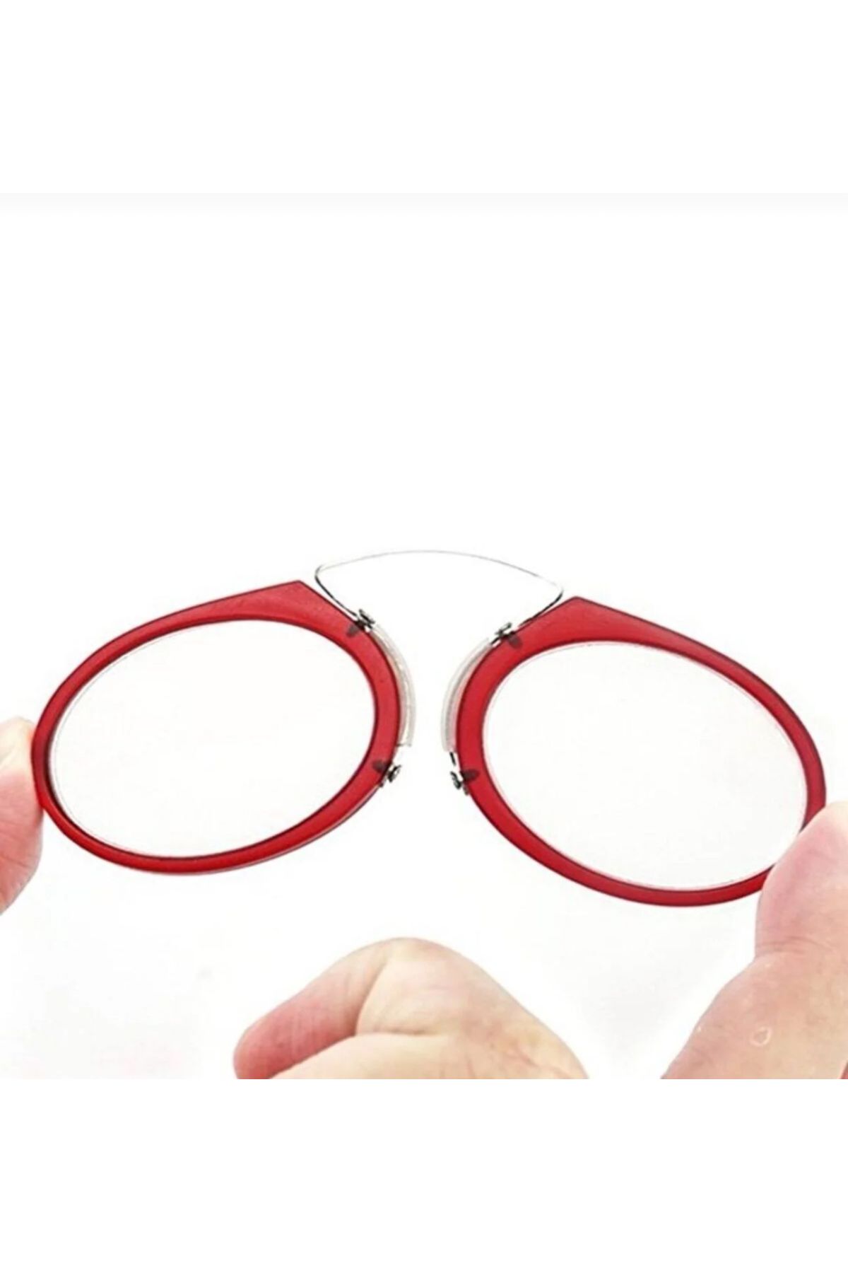 Burun Üstü Mini Sapsız 4.5x Gözlük Büyüteç - Kırmızı