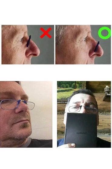 Burun Üstü Mini Sapsız 2.5x Gözlük Büyüteç - Mavi