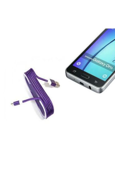 Android Örgü Şeklinde Renkli Çelik Şarj Data Kablosu - Mor