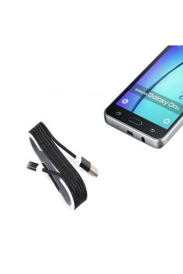 Android Örgü Şeklinde Renkli Çelik Şarj Data Kablosu - Siyah