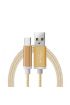 Android Örgü Şeklinde Renkli Çelik Şarj Data Kablosu - Gold