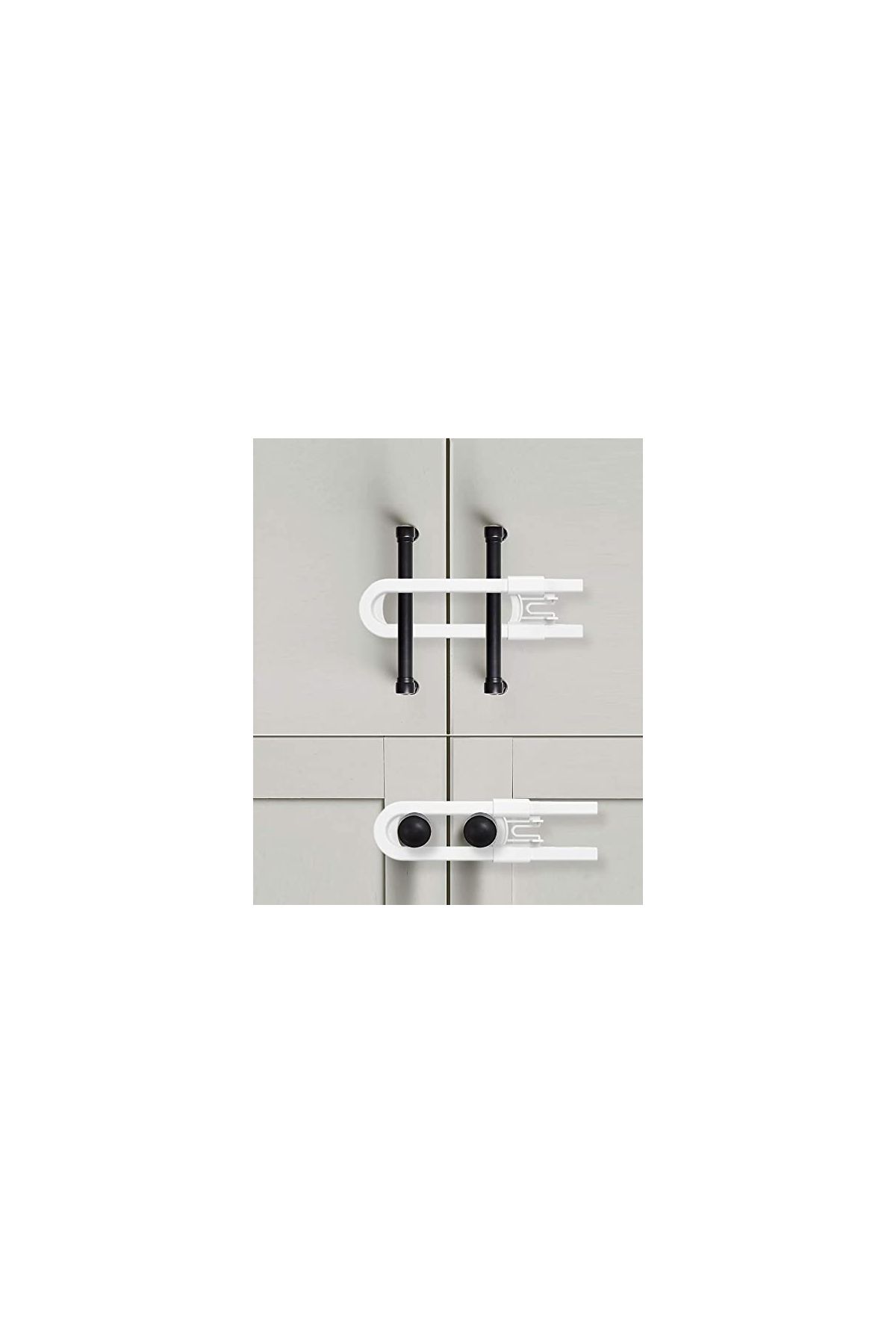 4 Adet Çuk Koruma Kilidi - Slide Dolap Çekmece Kilidi Sürgülü Kilit