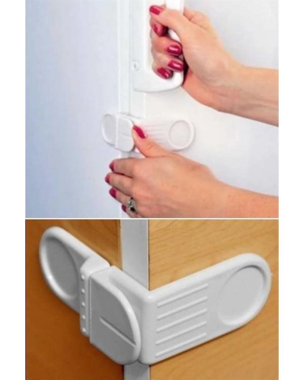 Bebek Çuk Güvenlik Çekmece ve Dolap İçin Kendiliğinde Yapışkanlı Vidasız Köşe Kapak Kilidi