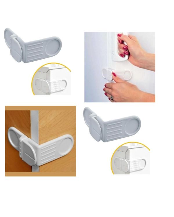 Bebek Çuk Güvenlik Çekmece ve Dolap İçin Kendiliğinde Yapışkanlı Vidasız Köşe Kapak Kilidi