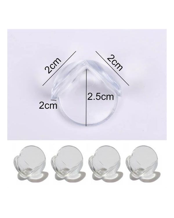 Bebek Çuk Yumuşak ve Esnek Dairesel Şeffaf Yapışkanlı Güvenlik Köşe Koruyucu (8 Adet)