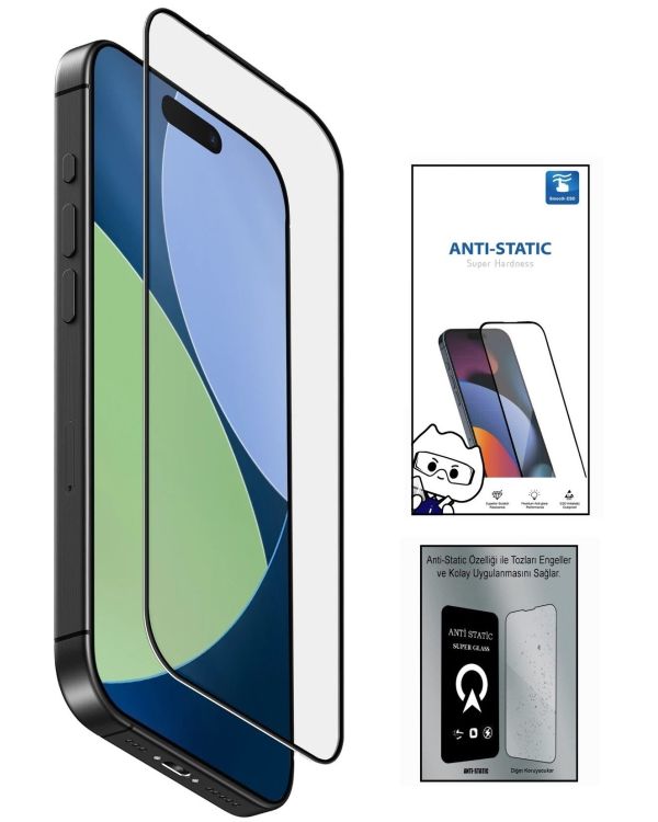  14 PRO MAX 6D Anti Static Temperli Cam Ekran Koruyucu Kırılmaz Full Kaplama