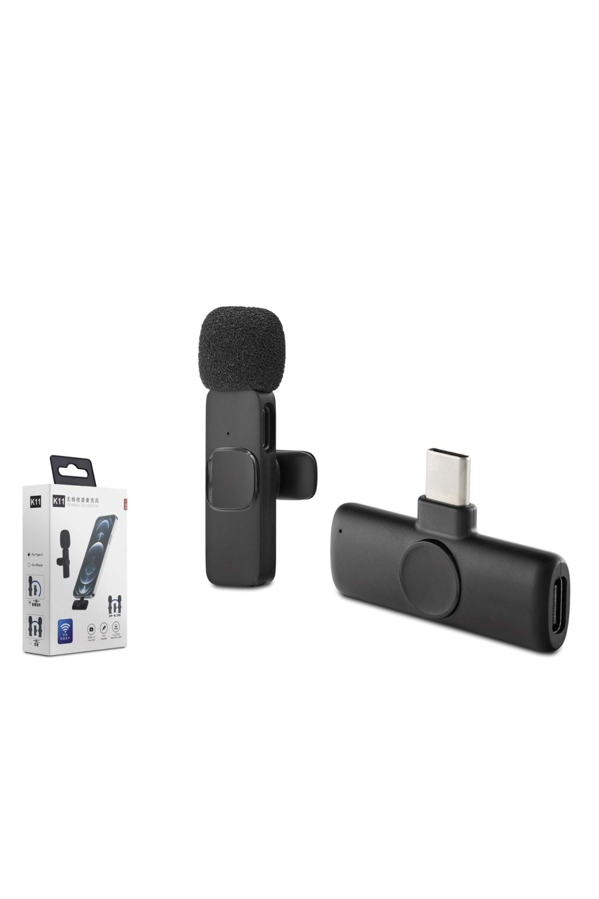 Type-C Kablosuz Mikrofon - Siyah HDX2785