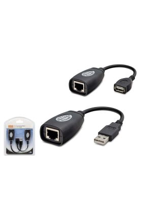 USB RJ45 Kablolu Uzatıcı Seti 45 m - Siyah HDX5008