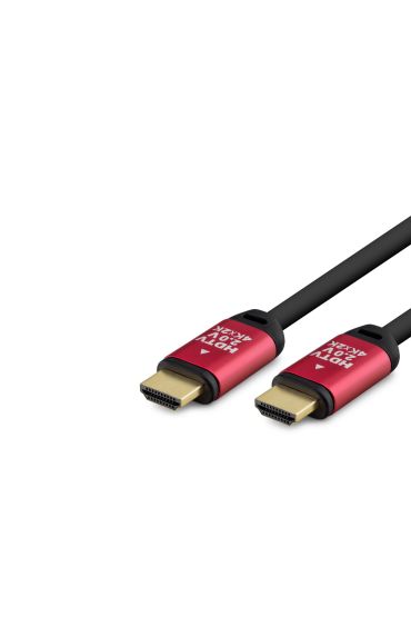 Hdmi 2.0 Kablo 4K Uhd Od 8.0 Mm 5 M - Siyah Kırmızı HDX2034