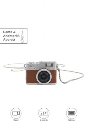 Dijital Fotoğraf Makineleri Video Kamera Mini Anahtarlık 1080P CMR35 Kahverengi