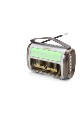 Bluetooth Nostaljik Fm Radyo Usb Tf Aux Rgb Taşınabilir Hoparlör - Kahverengi FX2512B