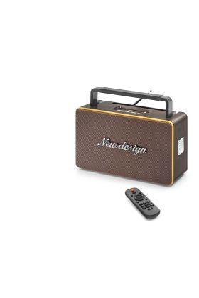 Bluetooth Nostaljik Fm Radyo Usb Tf Aux Kumandalı Taşınabilir Hoparlör - Kahverengi FX2507B