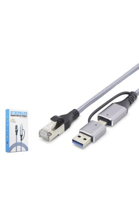 Usb 3.0 & Type-C Gigabit Ethernet Adaptör - Gri HDX7876