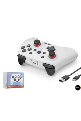 Bluetooth Gamepad Pc Ios Android Switch Ps3 Ps4 Uyumlu Rgb - Beyaz ND505W