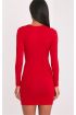 Uzun Kollu Mini Kırmızı Elbise