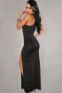 TP100839 Bağlamalı Seksi Uzun elbise