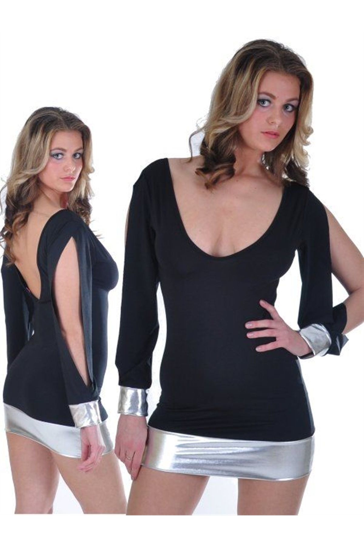 TP112117 Açık Kollu Mini Elbise