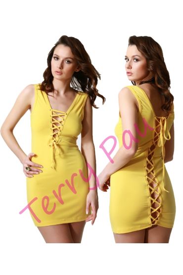 TP101192 Arkası Açık Fantezi Mini Elbise