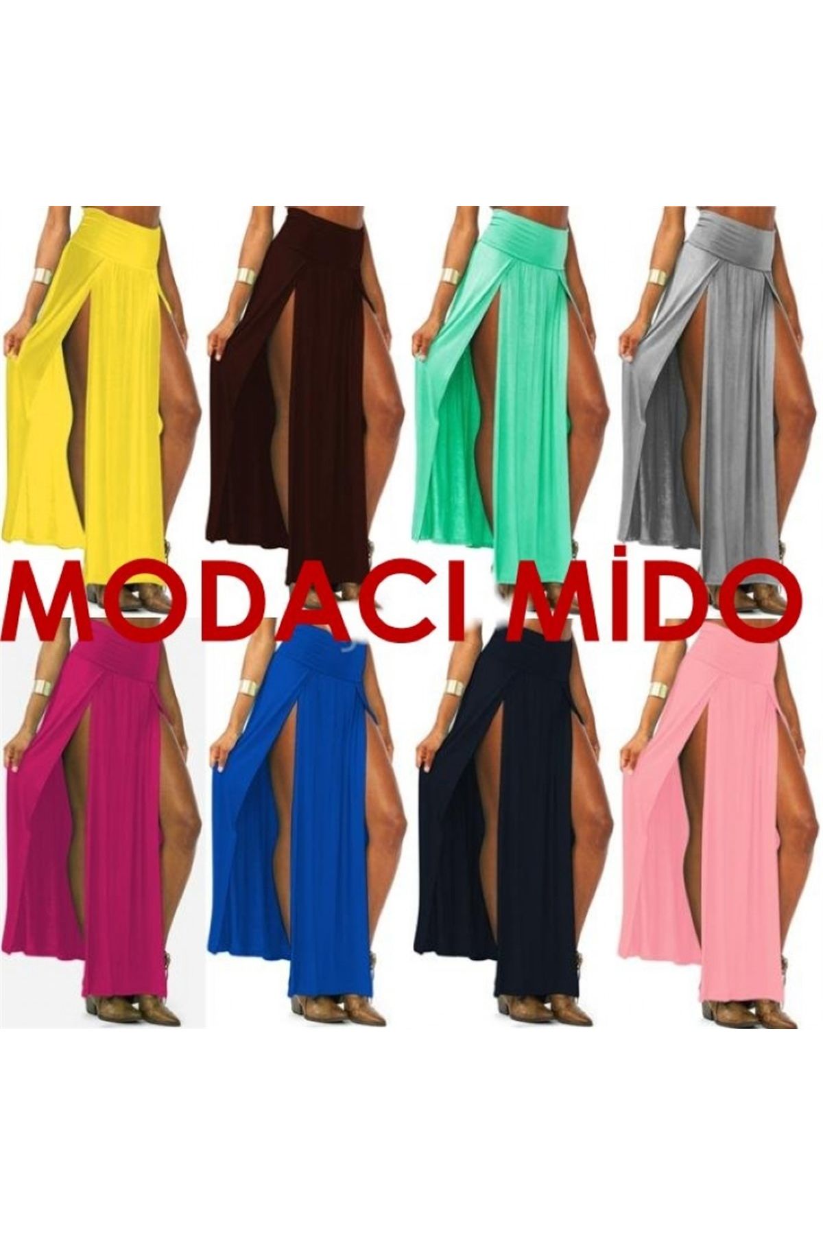 TP101055 Uzun Derin Yırtmaçlı Etek