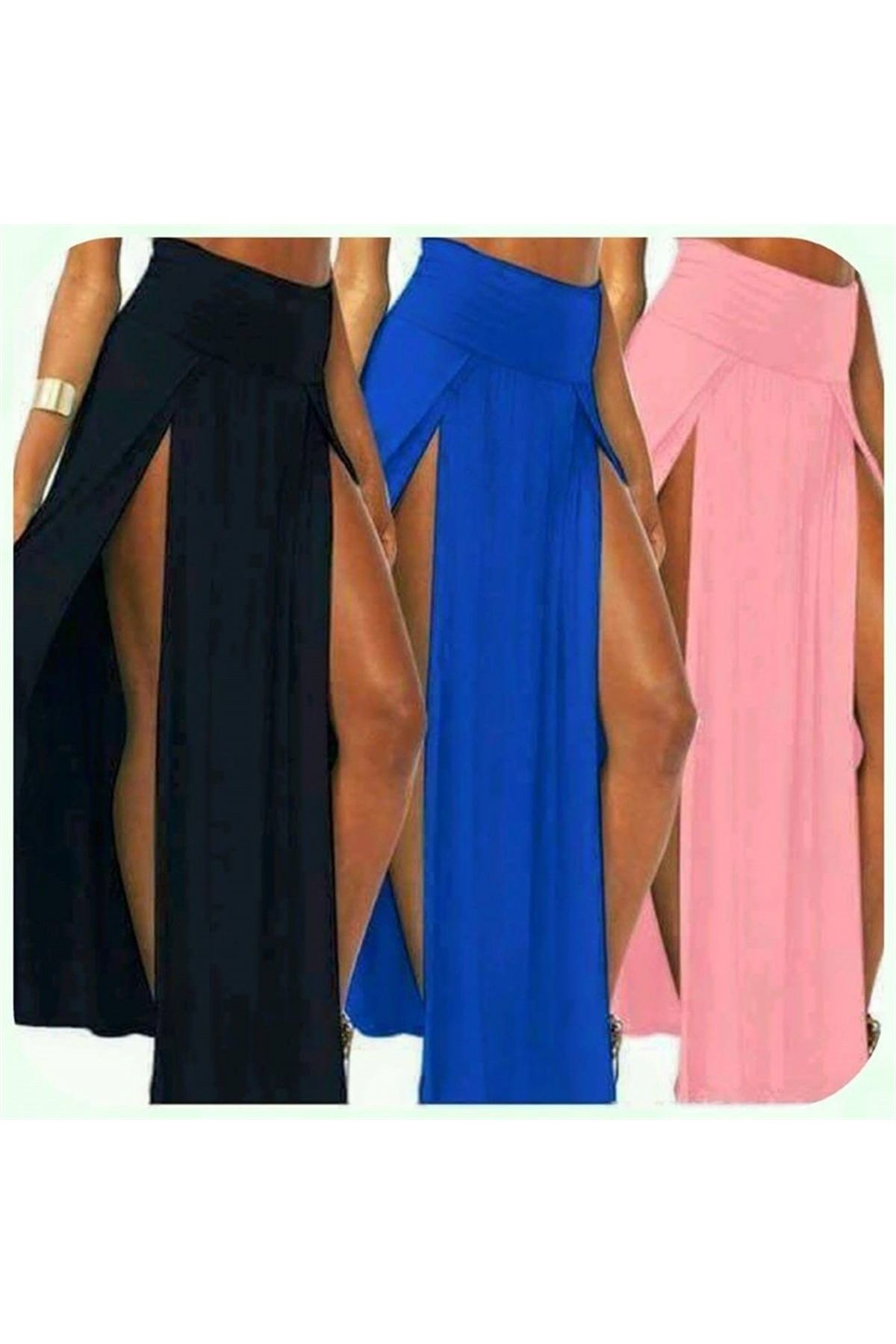 TP101055 Uzun Derin Yırtmaçlı Etek