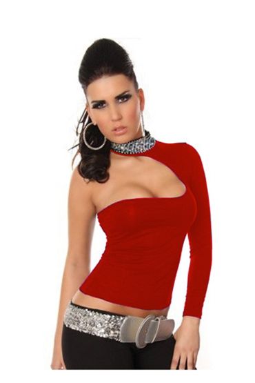 TP101432 Pul Payet Aksesuarlı Bluz