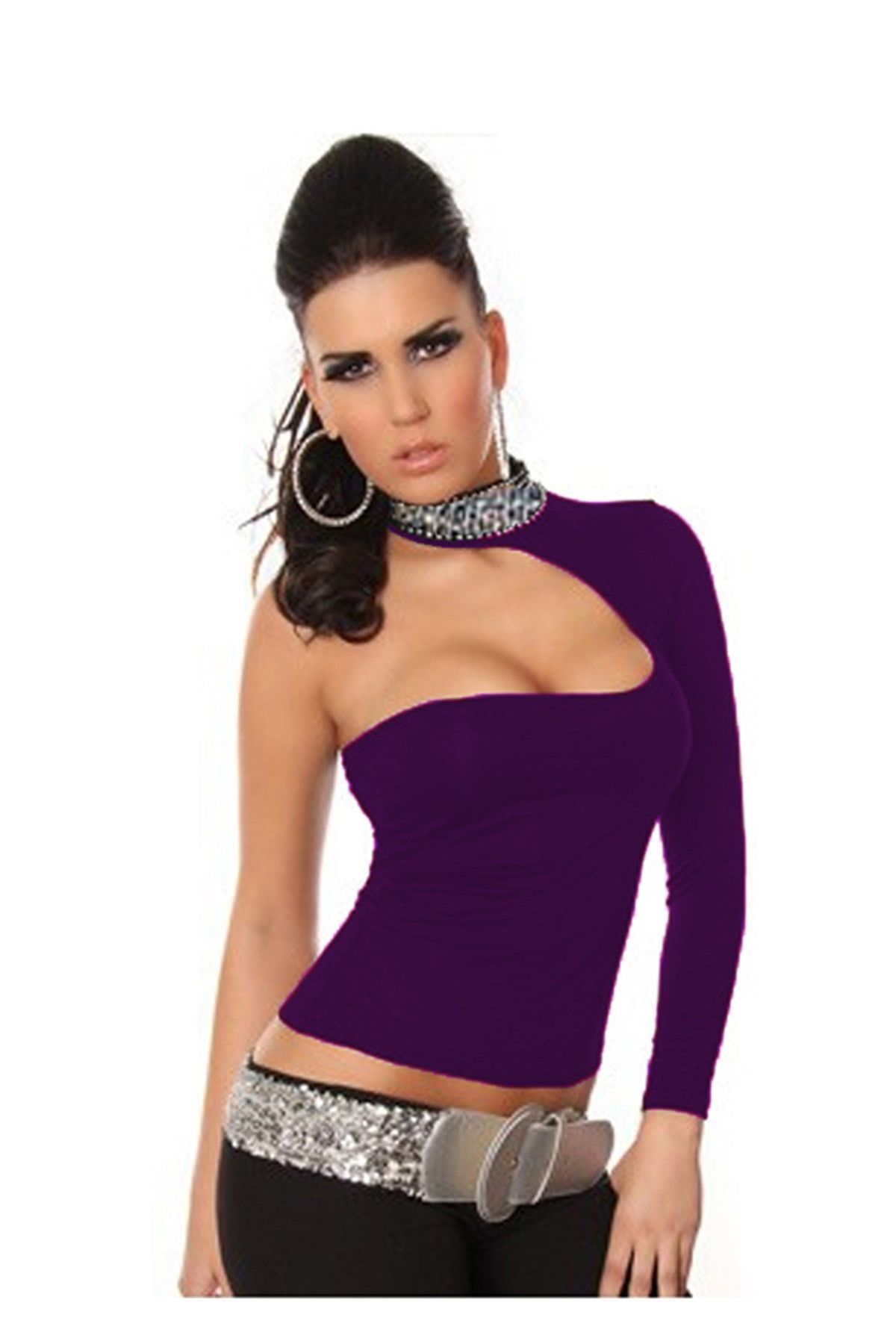 TP101432 Pul Payet Aksesuarlı Bluz