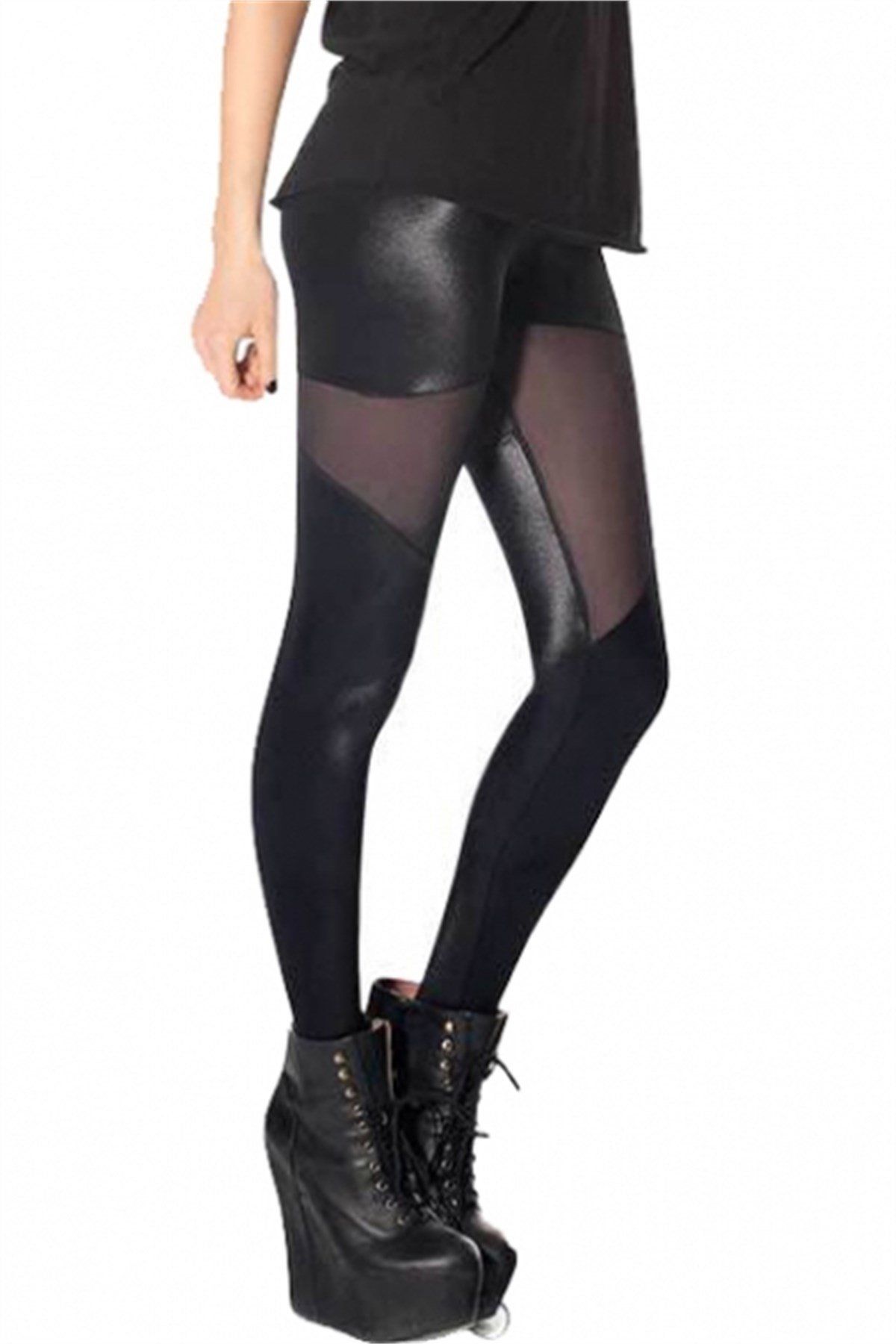 TP101299 Transparan Detaylı Parlak Tayt