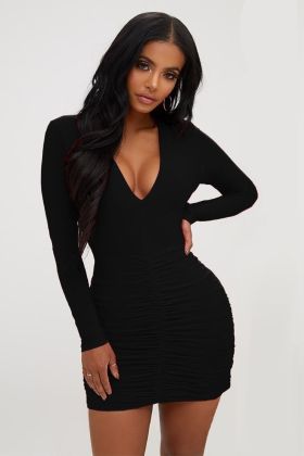 Büzgülü Mini Elbise