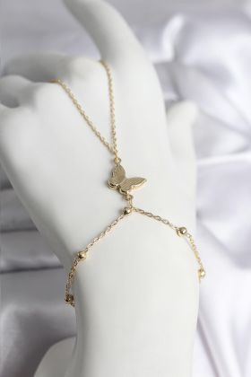316L Çelik Gold Renk Kelebek Model Kadın Şahmeran - TJ-SN740