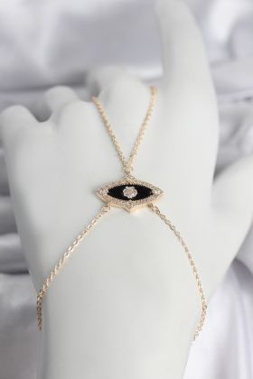 Pirinç Göz Model Gold Renk Zirkon Taşlı Kadın Şahmeran - TJ-SN755