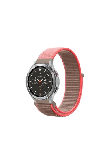 Watch 22mm Hasırlı Cırtcırtlı Kordon - Pembe