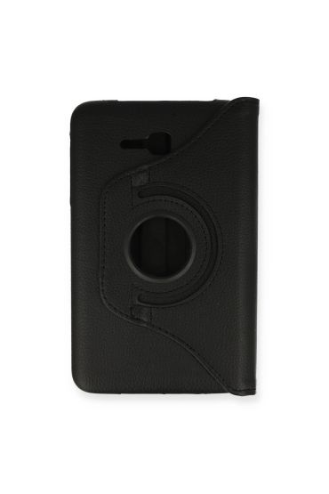  Galaxy T110 / T113 Tab 3 Lite 7 Kılıf 360 Tablet Deri Kılıf - Siyah