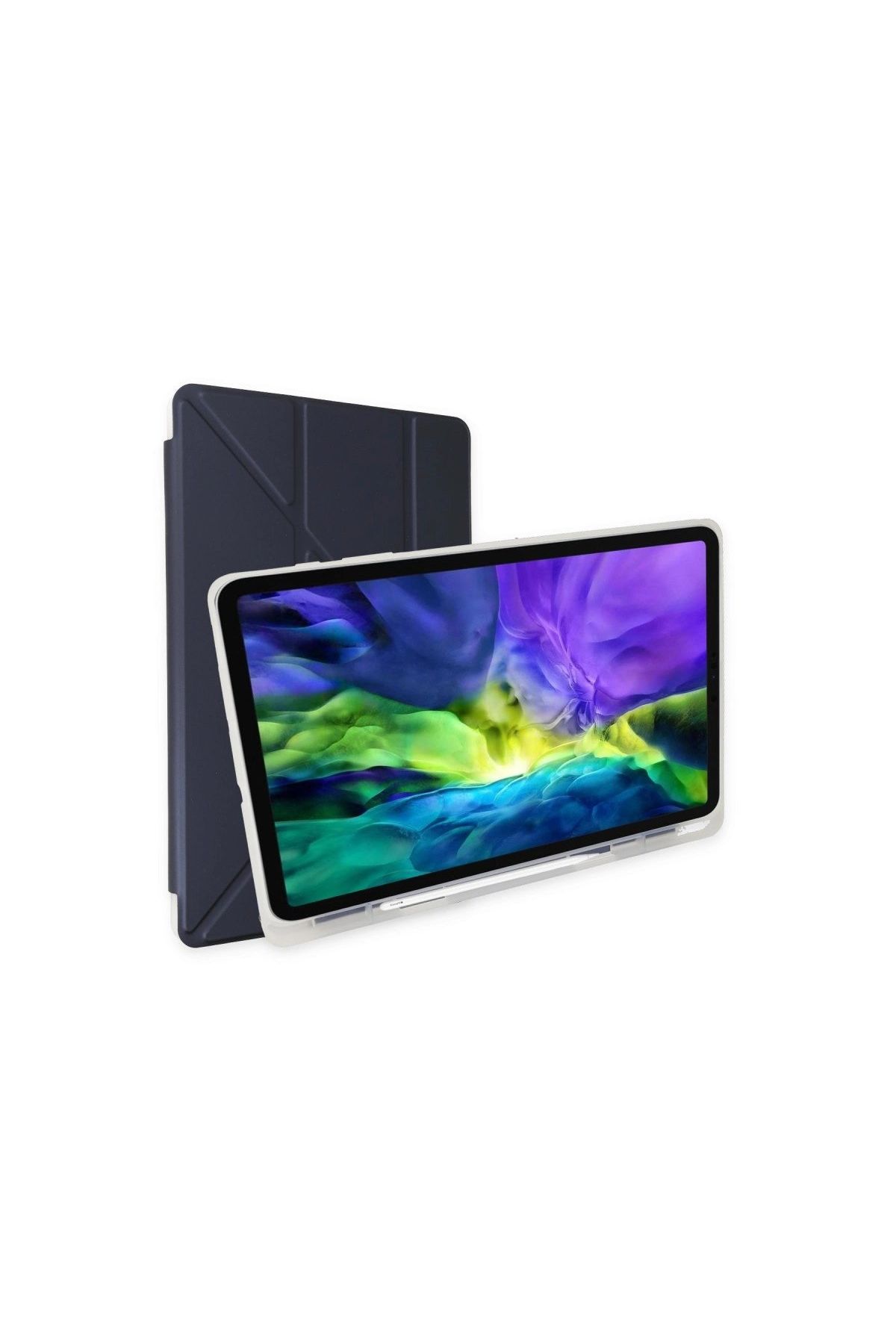 İpad Pro 12.9 (2021) Kılıf Kalemlikli Mars Tablet Kılıfı - Lacivert