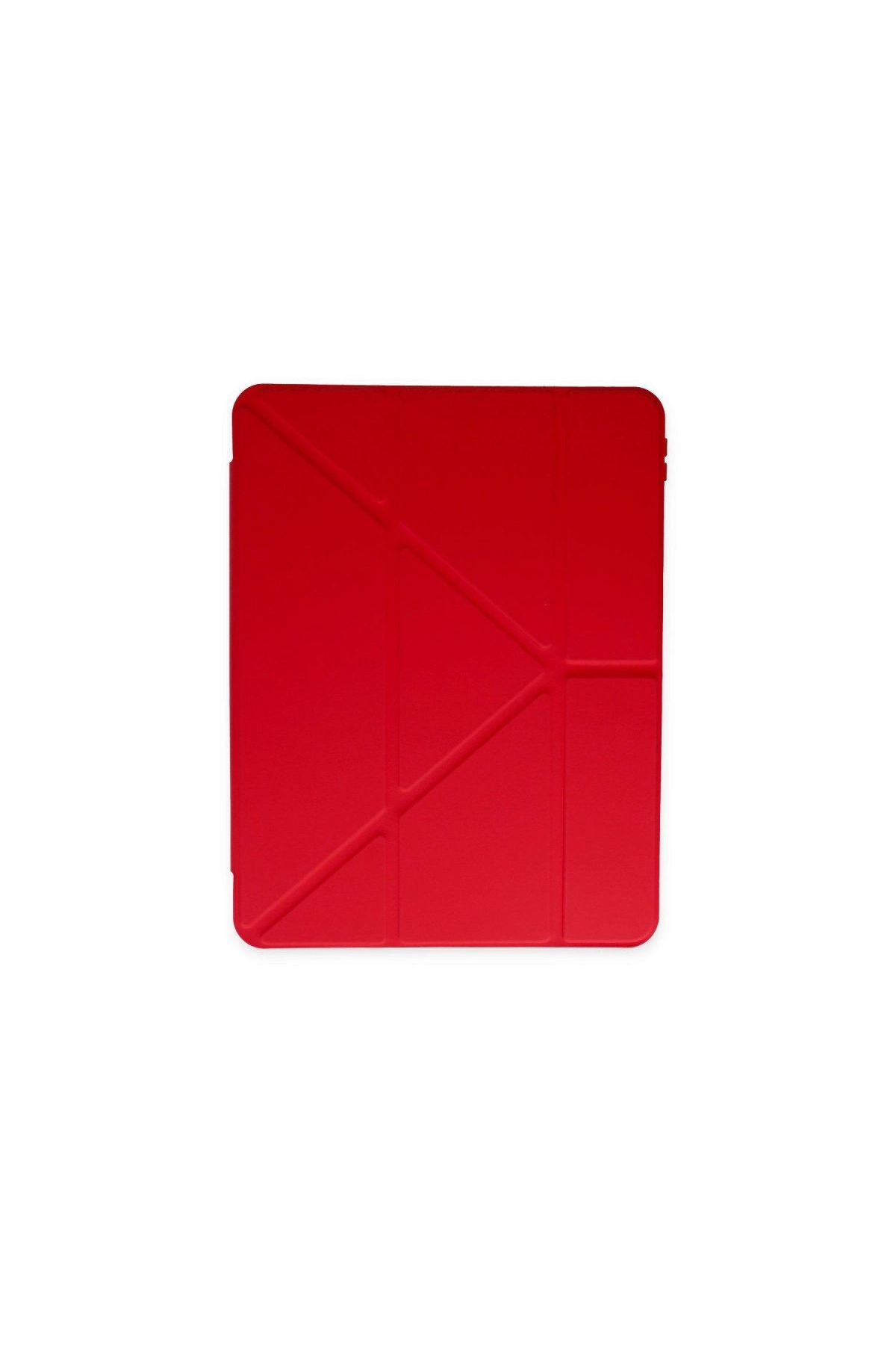 İpad Pro 12.9 (2021) Kılıf Kalemlikli Mars Tablet Kılıfı - Kırmızı