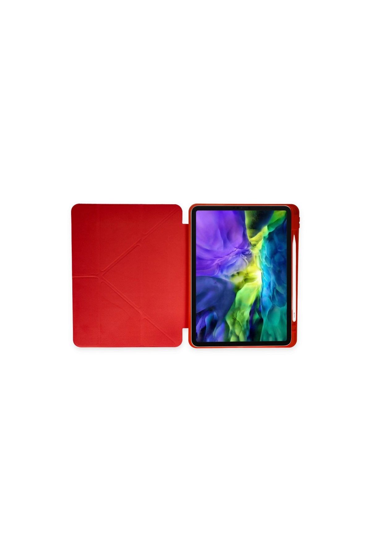  Galaxy P610 Tab S6 Lite 10.4 Kılıf Kalemlikli Mars Tablet Kılıfı - Kırmızı