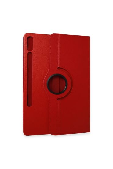  Galaxy X610 Tab S9 Fe Plus 12.4 Kılıf 360 Tablet Deri Kılıf - Kırmızı