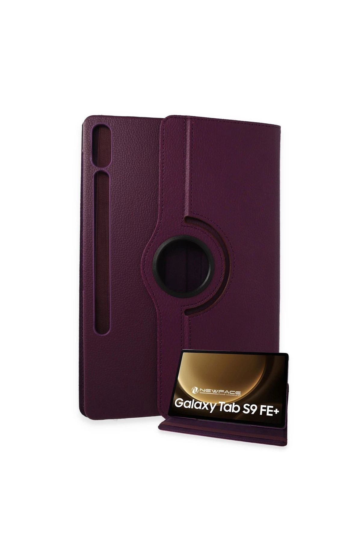  Galaxy X610 Tab S9 Fe Plus 12.4 Kılıf 360 Tablet Deri Kılıf - Mürdüm