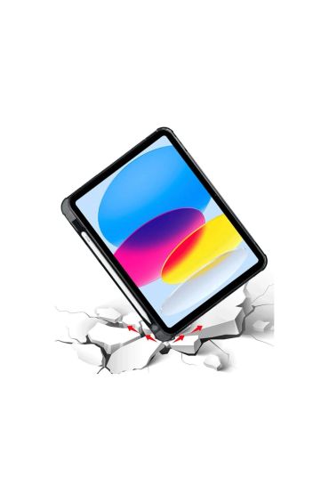 İpad 2022 10.9 (10.nesil) Kılıf Kalemlikli Mars Tablet Kılıfı - Siyah