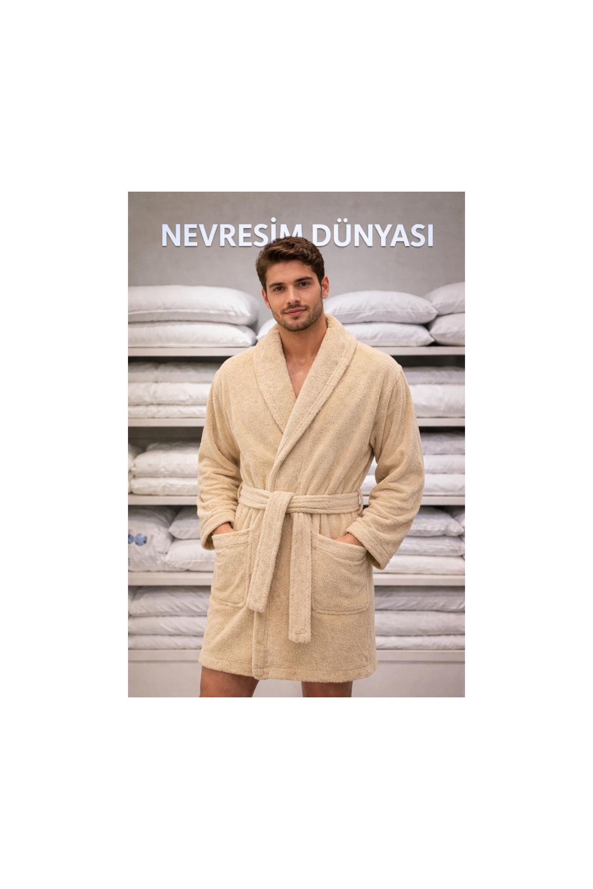 Pamuklu Tek Bornoz Capp  M Beden