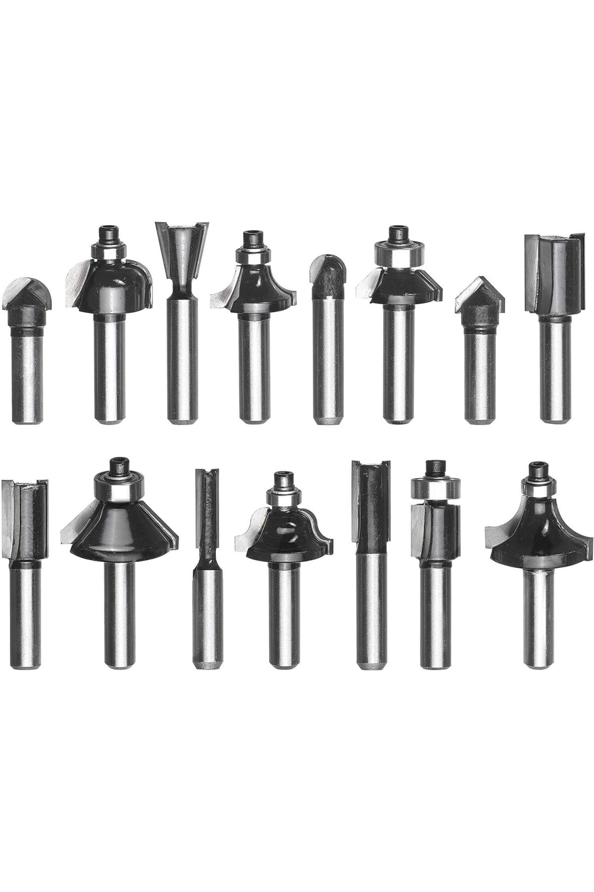   15 Parça Karışık Freze Ucu Seti 8 mm Şaft