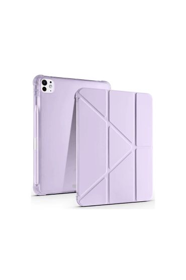  İpad Air 13 (2024) Kılıf Kalemlikli Mars Tablet Kılıfı - Lila