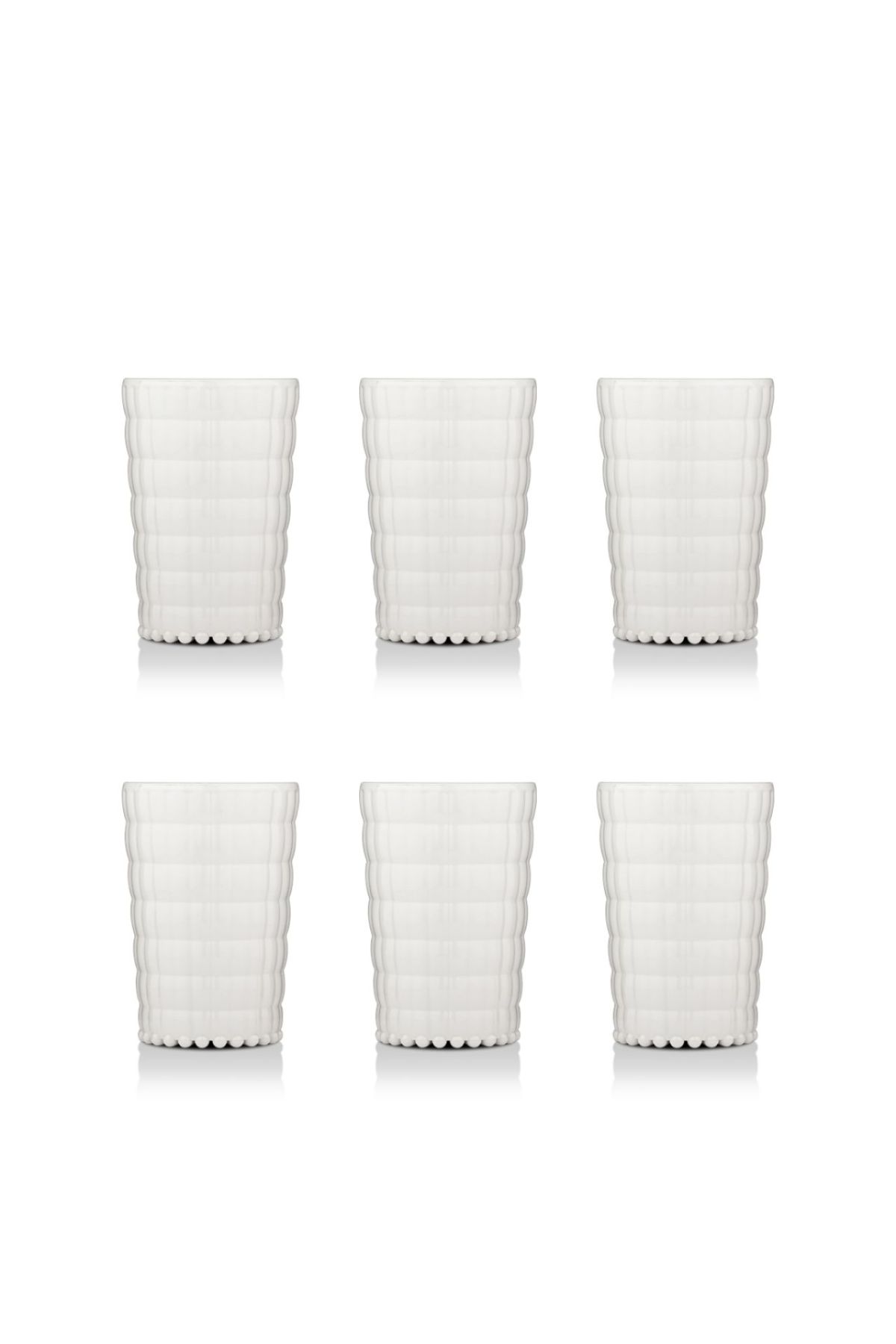 Akrilik Beyaz 6'lı Kısa Bardak & Su Meşrubat Kahve Yanı Bardağı 400 ml ( Cam Değildir ) - Glasses - Cosmedrome