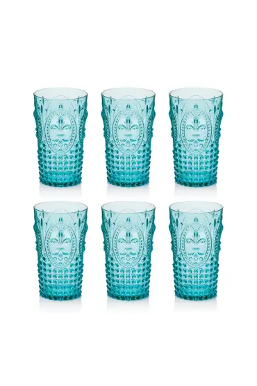 Akrilik Aquamarin 6'lı Uzun Bardak & Su Meşrubat Bardağı 750 ml ( Büyük Boy & Cam Değildir ) - Glasses - Cosmedrome