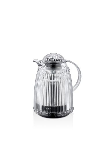 1 LT Isı Yalıtımlı Çay Ve Soğuk Su Termosu Şeffaf (12 Saat Sıcak Tutar& İçi Camdır) - 1 LT Thermos - Cosmedrome