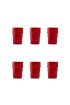 Akrilik Kırmızı 6'lı Kısa Bardak & Su Meşrubat Kahve Yanı Bardağı 400 ml ( Cam Değildir ) - Okulary - Cosmedrome