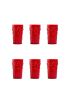 Akrilik Kırmızı 6'lı Uzun Bardak & Su Meşrubat Bardağı 750 ml ( Büyük Boy & Cam Değildir ) - Bardaklar - Cosmedrome