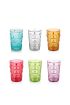 Akrilik Renkli 6'lı Kısa Bardak & Su Meşrubat Kahve Yanı Bardağı 400 ml ( Cam Değildir ) - Glasses - Cosmedrome