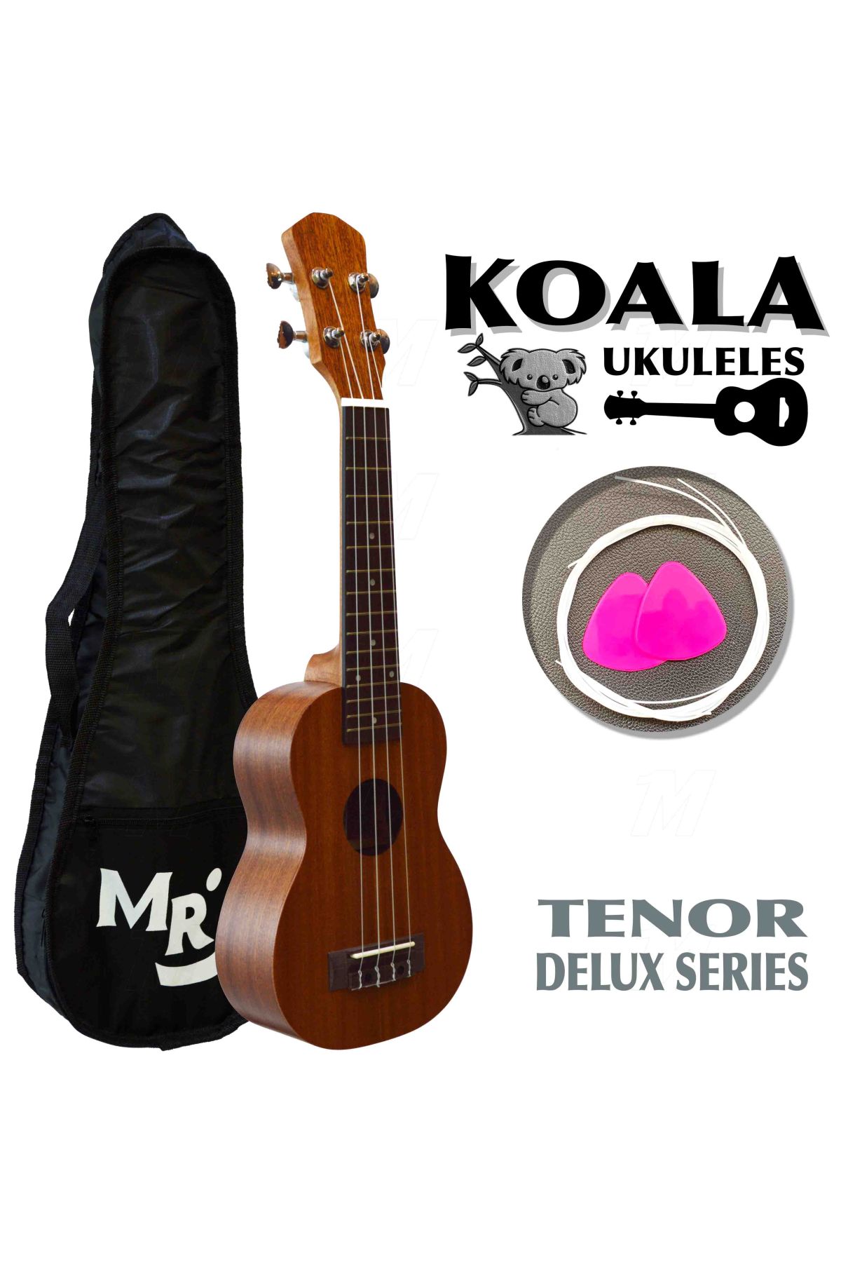 Delux Tenor Ukulele Seti Koala Kılıf+Pena+Takım Tel Hediye KA5265MT - Mandolin Banjo Ukulele - Cosmedrome