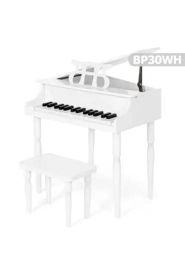 Çocuk için Ahşap Piyano BP30WH nota sehpası ve tabure Hediyeli - Children's Instruments - Cosmedrome