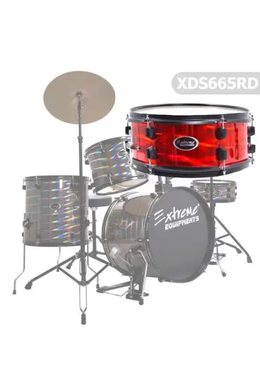 Bateri Davul Seti Metalik Kırmızı XDS665RD - Drum Drum - Cosmedrome